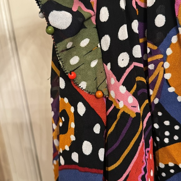 Farm Rio Pleated Sea Animals Black Blouse size Small - Picture 3 of 12